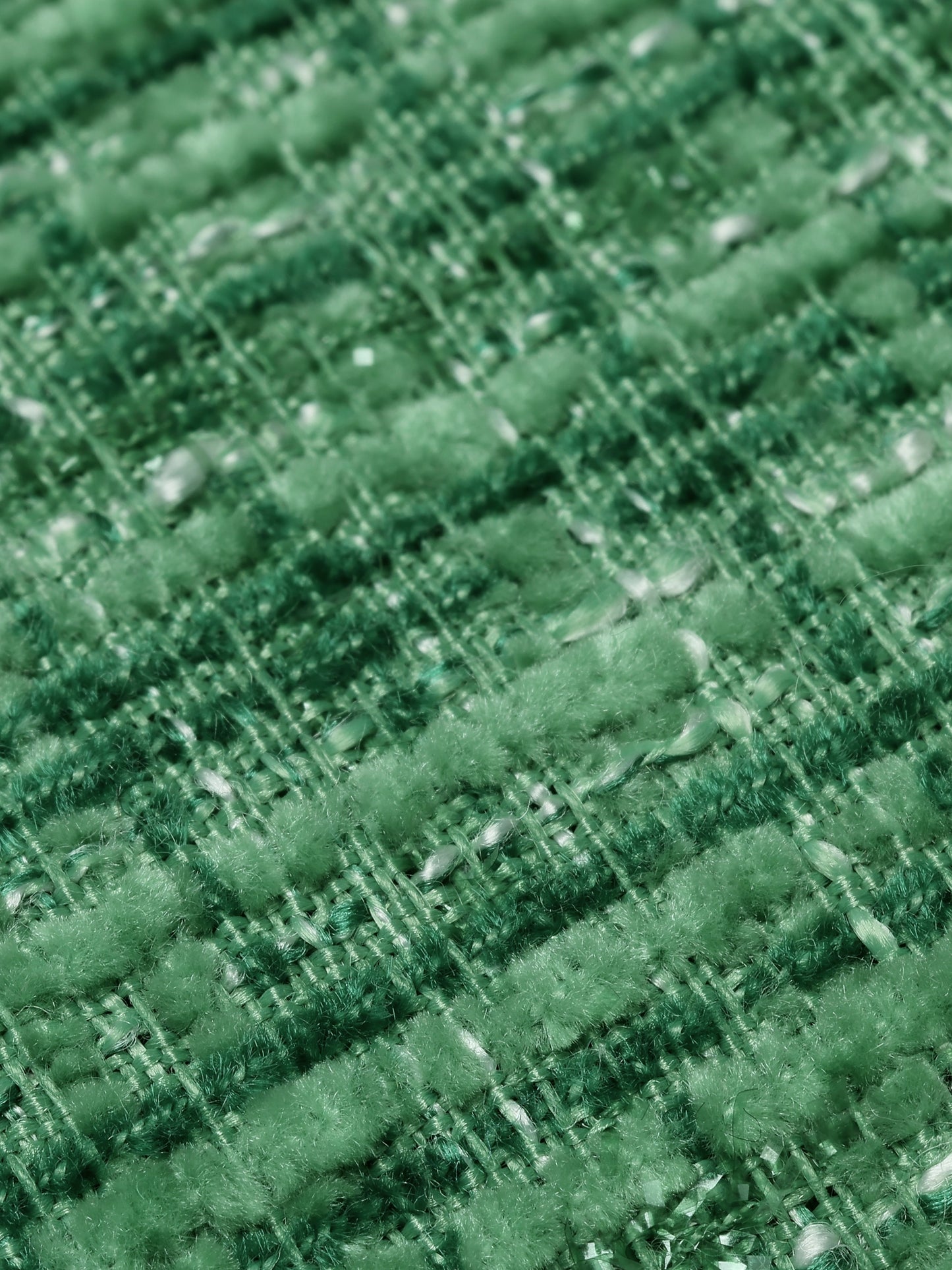 Women’s Green Woven Blazer – Chic Textured Tweed Jacket for Work or Casual Wear